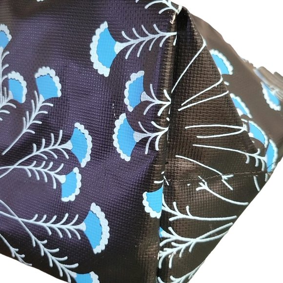 JUICY COUTURE Rare 'Carry Me' Tote Coated PVC & Leather (Black & Blue) - GUC - Picture 8 of 13